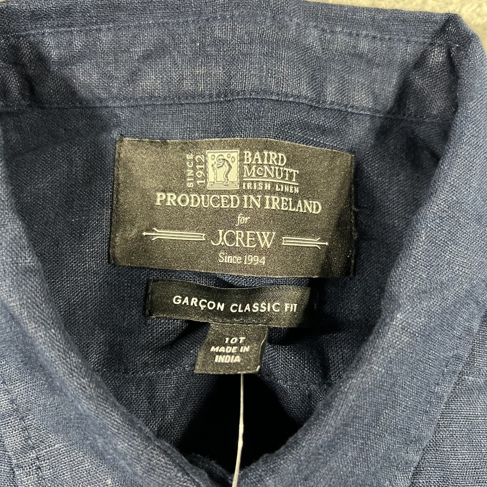 J Crew Shirt Womens 10T Blue Baird McNutt Irish Linen Classic Fit Button Up New - Picture 3 of 11